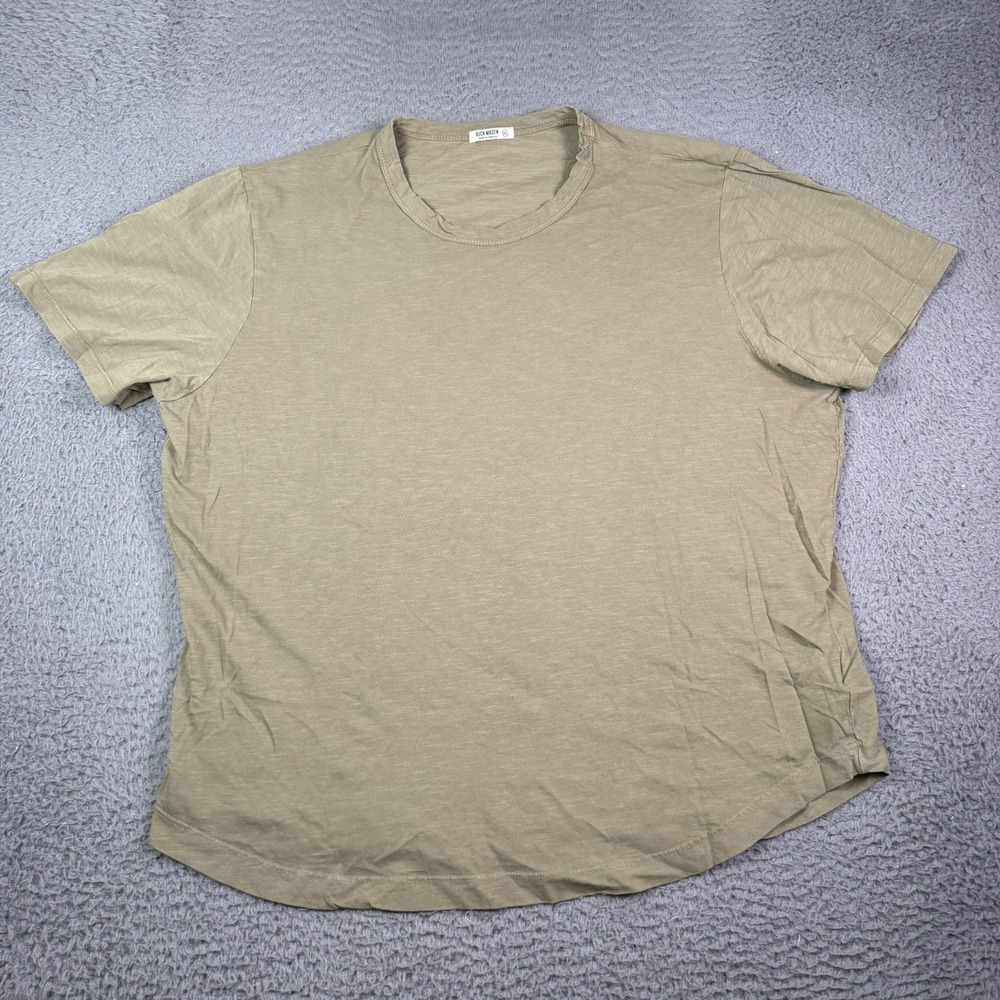 Buck Mason T-Shirt Mens 2XL Green Slub Curved Hem Tee Short Sleeve Blank